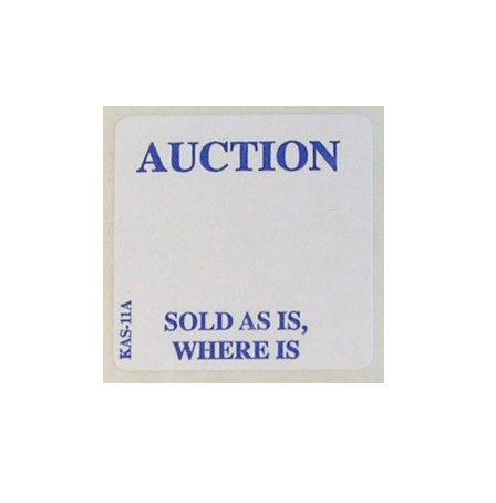 1" x 1" AUCTION Label | EZ-Off or Super Stick (1000/Roll)