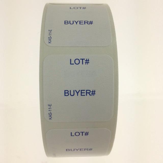 1" x 1" LOT # / BUYER # Label | EZ-Off or Super Stick (1000/Roll)