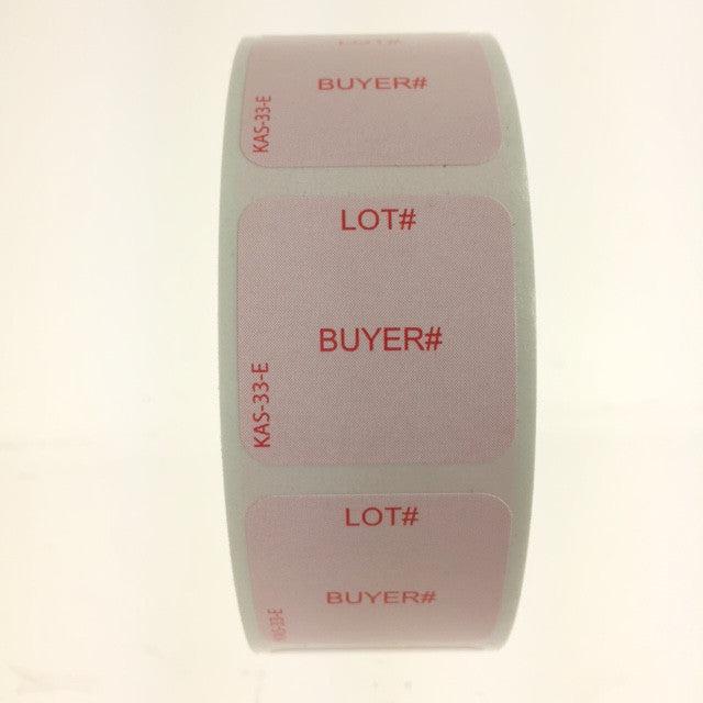 1" x 1" LOT # / BUYER # Label | EZ-Off or Super Stick (1000/Roll)