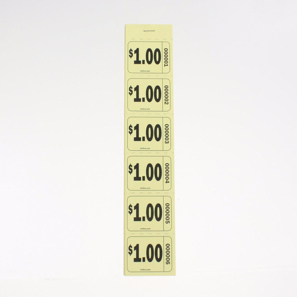 $1.00 - $5.00 Strip Tickets (240/Book) - 5 Denominations