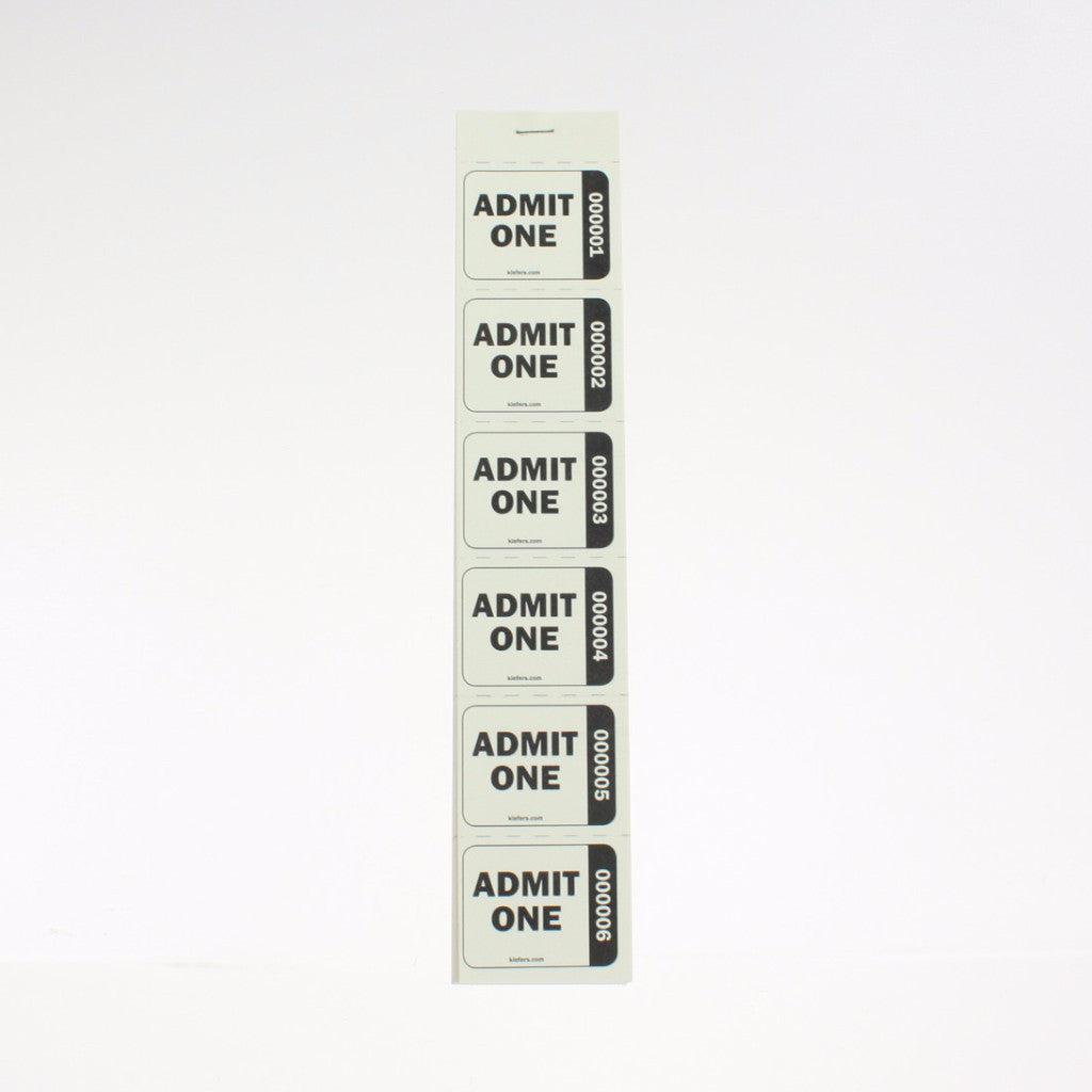 Admit One Numbered Strip Ticket (240/Book)