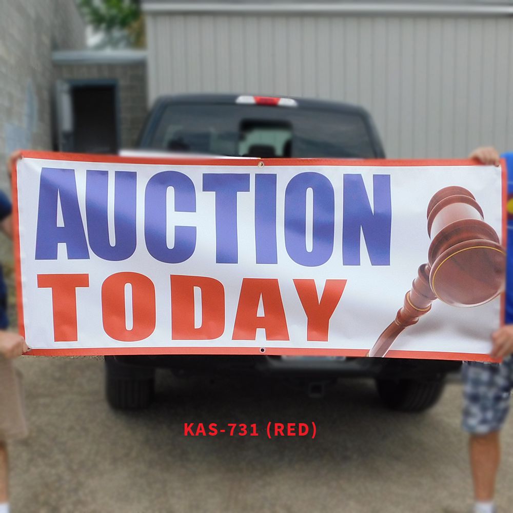 "Auction Today" Banner - 30" x 6'