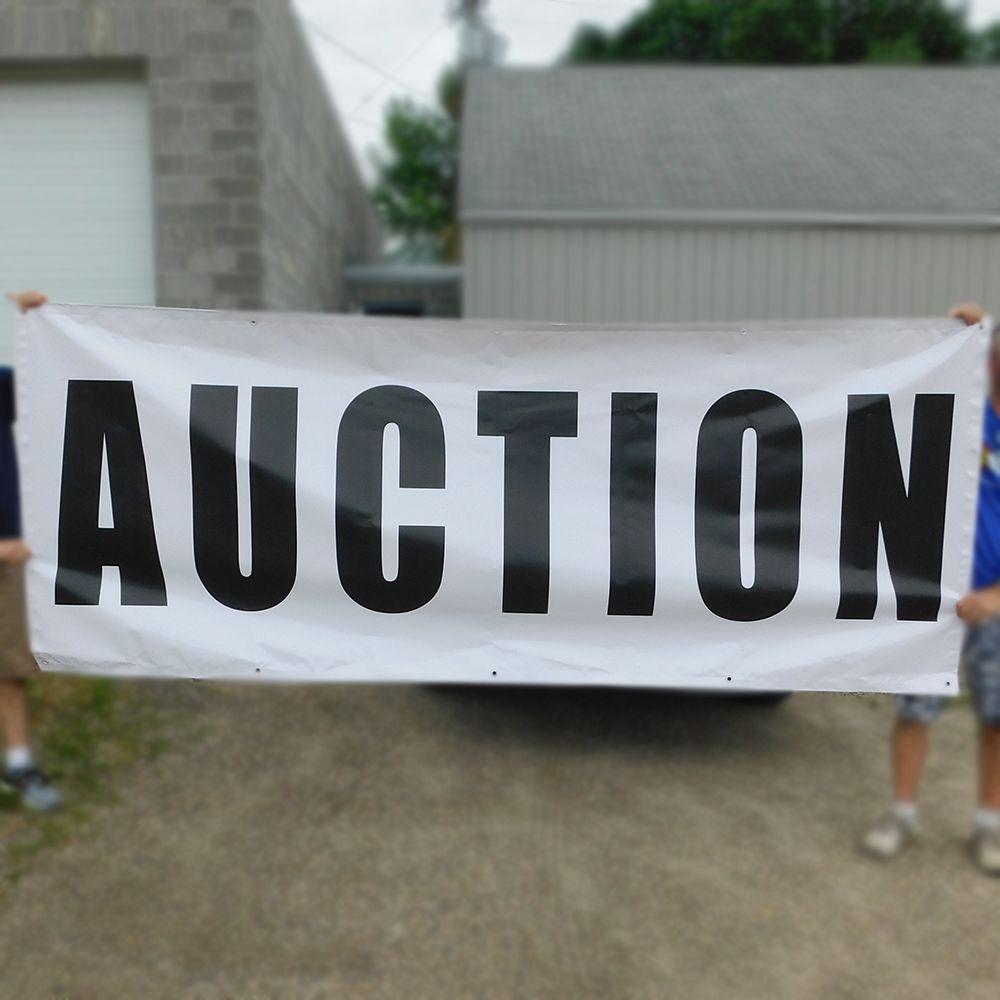 Black on White “Auction” Banners (4' by Several options)