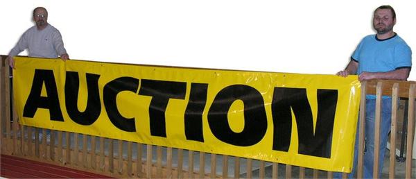 Black on Yellow “Auction” Banners (3' by Several options)