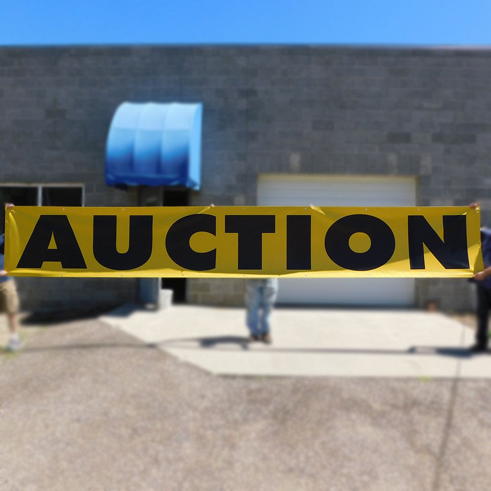 Black on Yellow “Auction” Banners (3' by Several options)