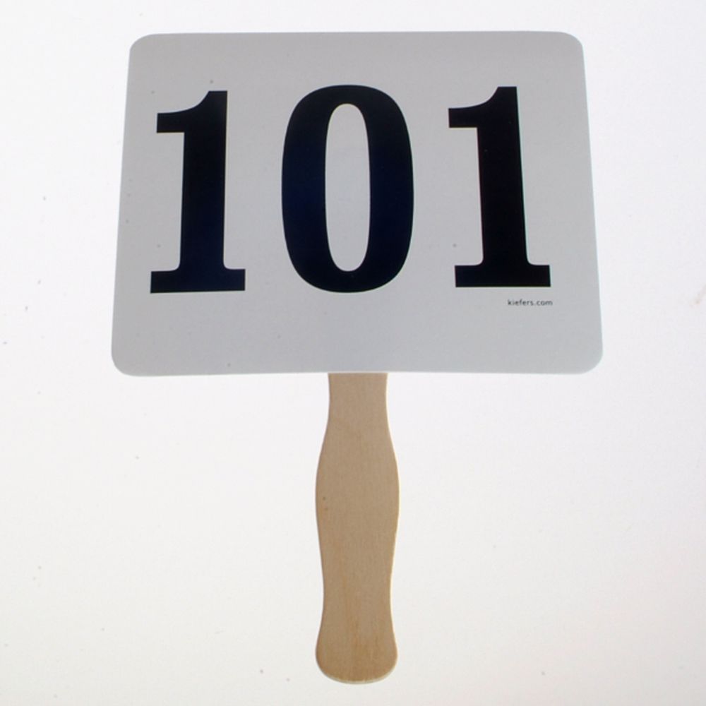 Colored Number Bid Paddles - Stock (100/Pack)