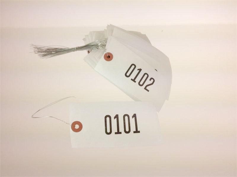 Custom Size #8 Numbered Tyvek "Tuff" Tags (1000) Minimum 5000