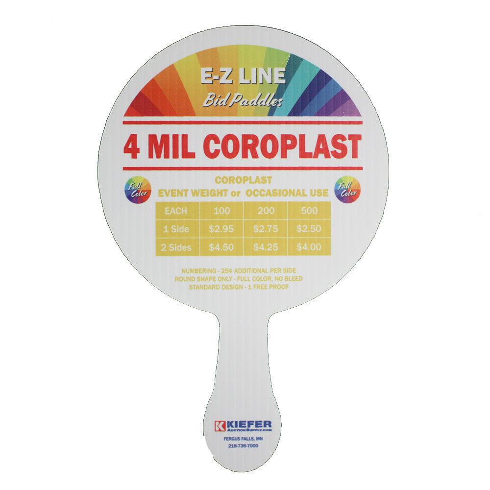 E-Z Line Bid Paddles (Choice of 3 materials) Min. 25