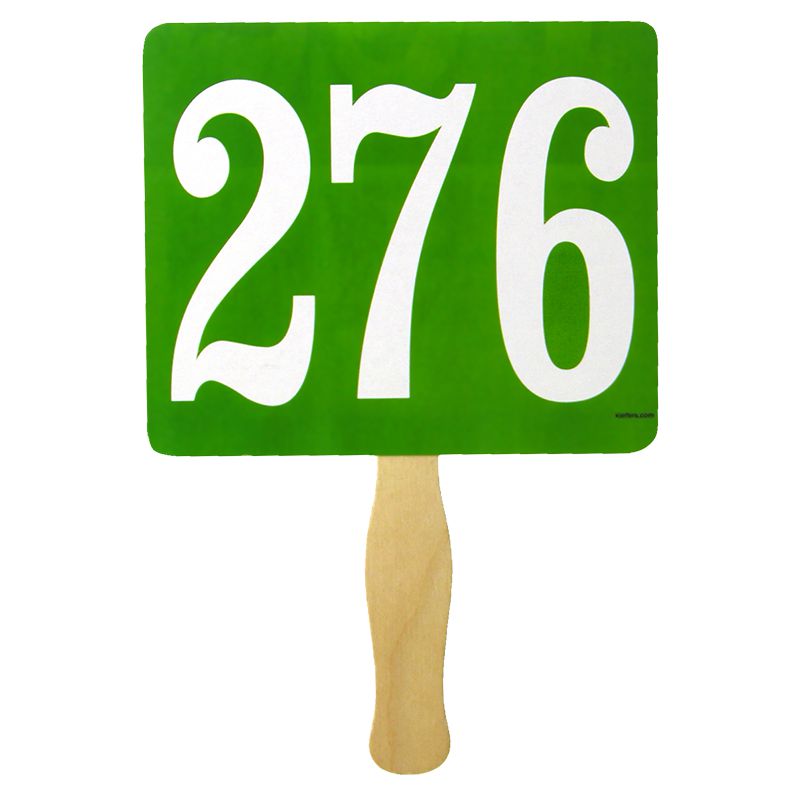 Extra Bold Colored Bid Paddles, Stock (100/pack)