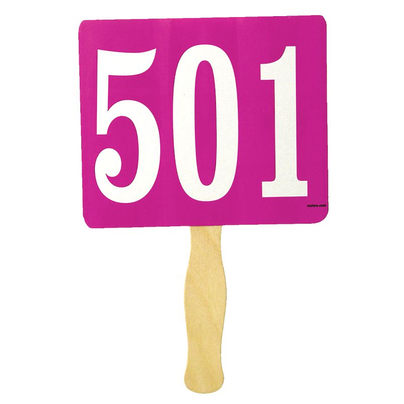 Extra Bold Colored Bid Paddles, Stock (100/pack)