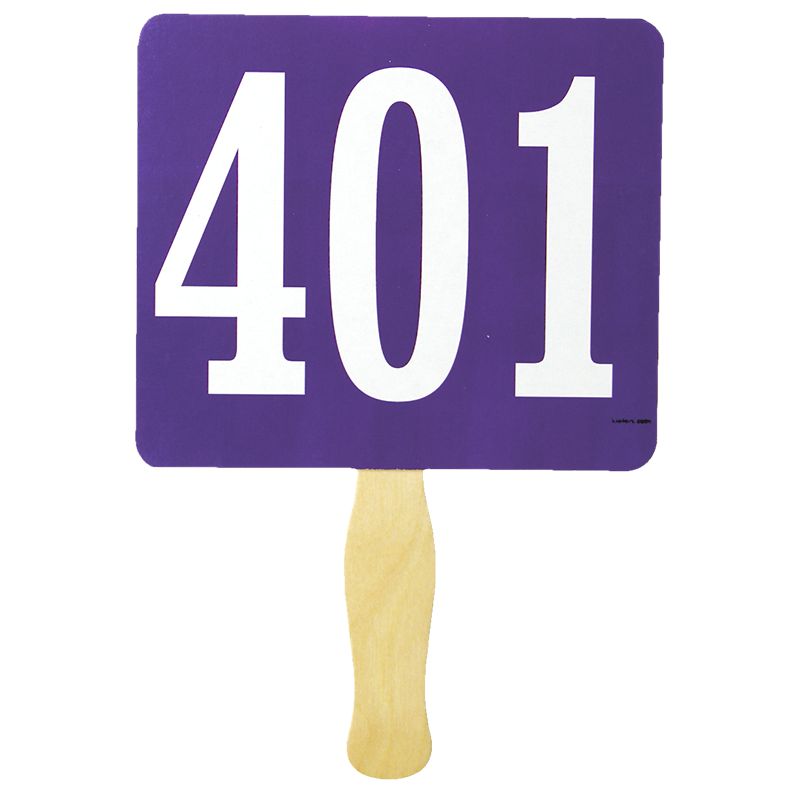 Extra Bold Colored Bid Paddles, Stock (100/pack)