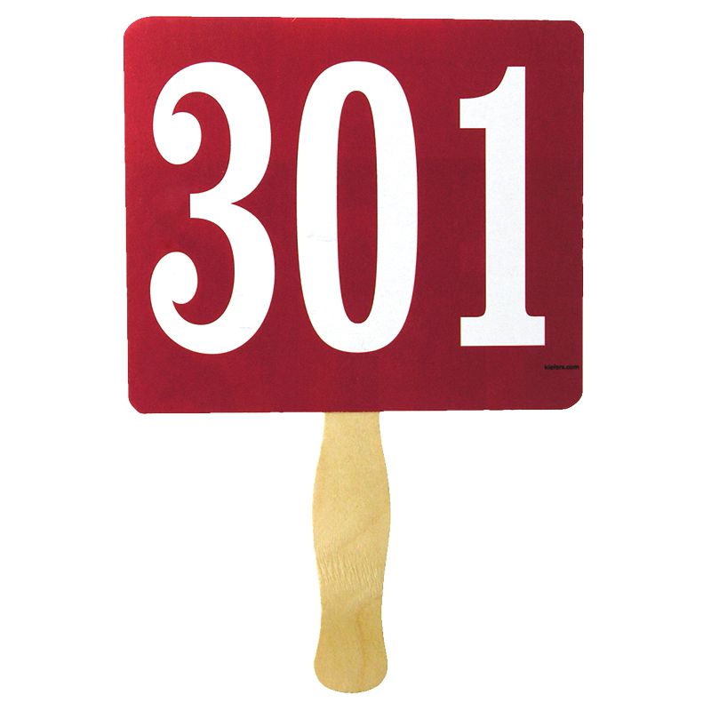 Extra Bold Colored Bid Paddles, Stock (100/pack)