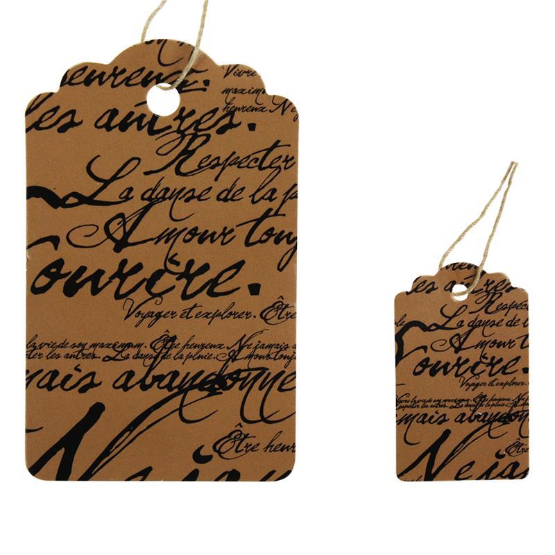 Paris Script Tags (Box of 100) 2 Sizes