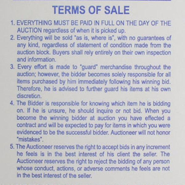 Pre-Numbered Stock Bid Cards w/ Registration Stub (500/pack) Red #/Black Ink