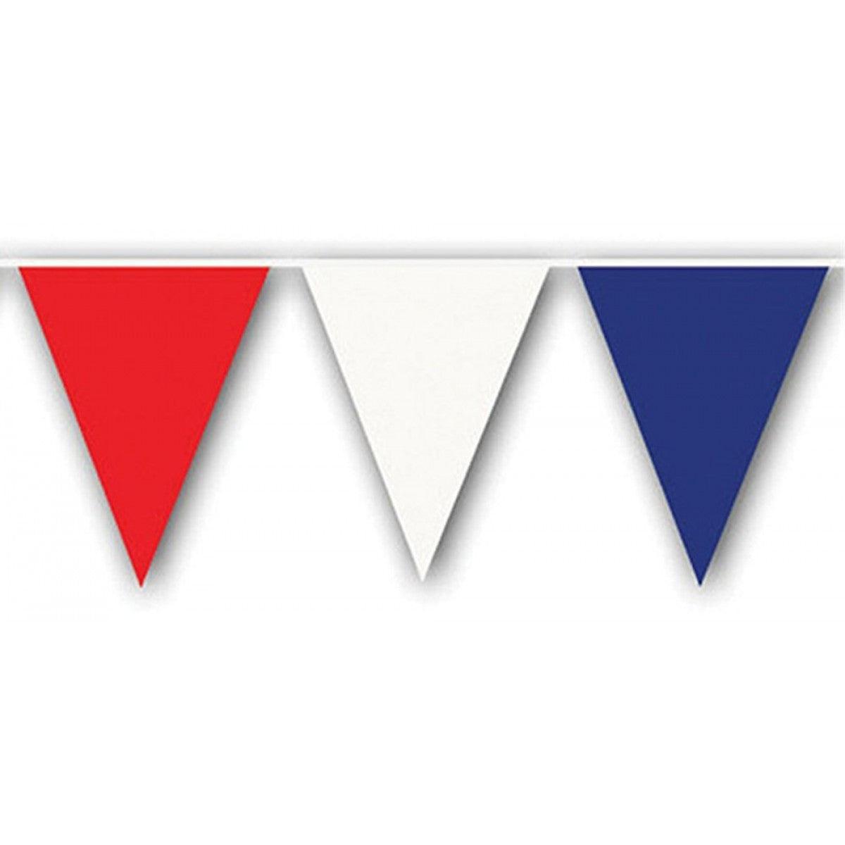 Red/White/Blue Strung Pennant - 30'