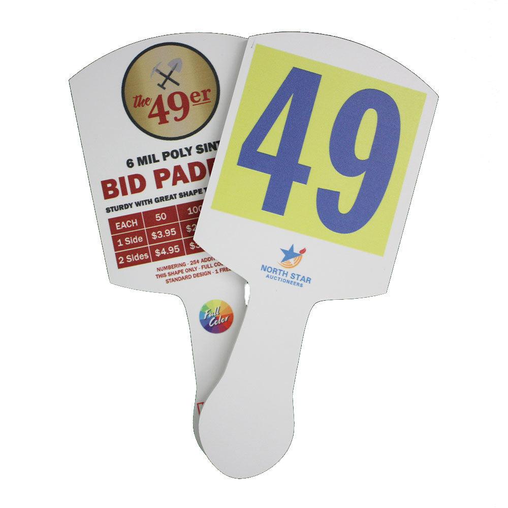 The '49er' Heavy Plastic Bid Paddle, Full Color (Min 50)