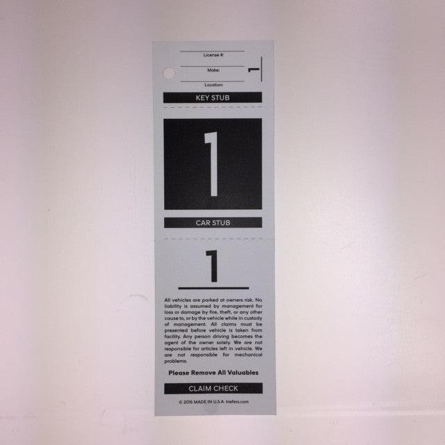 Valet Pre-Numbered Claim Checks (1000/pack)