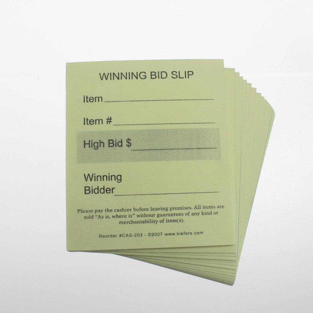 Winning Bid Slip, 2 part (100/pack)