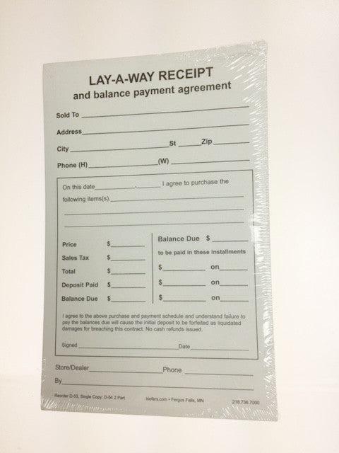 2-Part Lay-Away Forms (100/Pack)