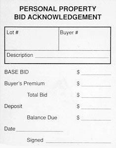 3-Part Personal Property Bid Forms (DISC)