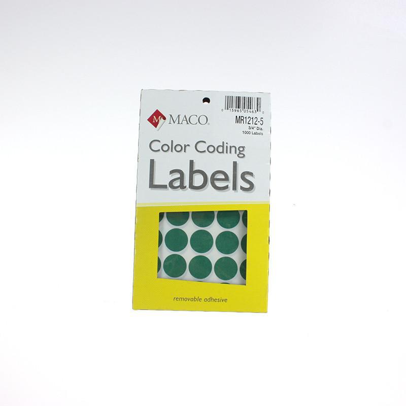 3/4" Round Box Labels (11 Colors)