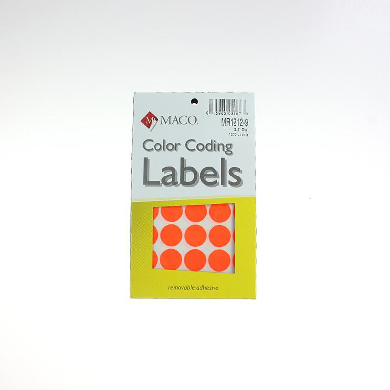 3/4" Round Box Labels (11 Colors)