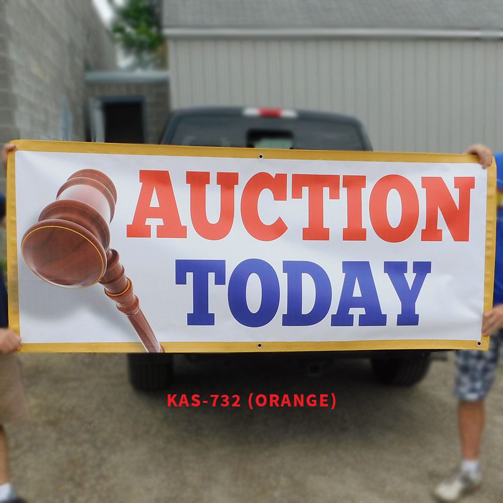 "Auction Today" Banner - 30" x 6'