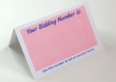 Bidding Number Identification Slip (250/Pack)