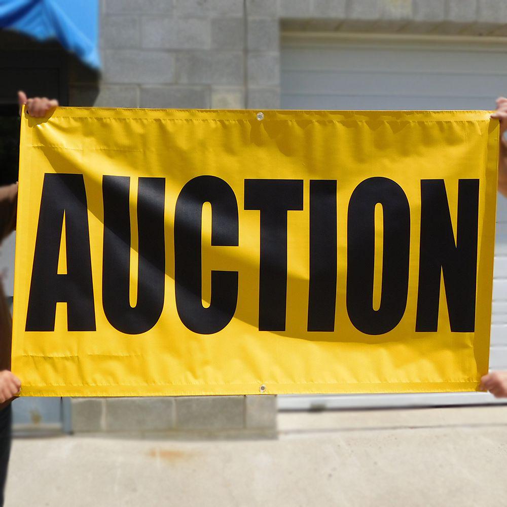 Black on Yellow “Auction” Banners (3' by Several options)