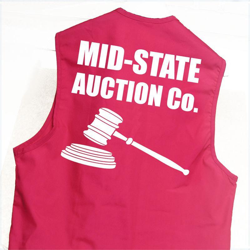 Custom Printed Auction Vests