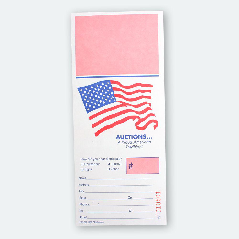 Freedom Bid Cards w/ Registration Stub (500/pack)