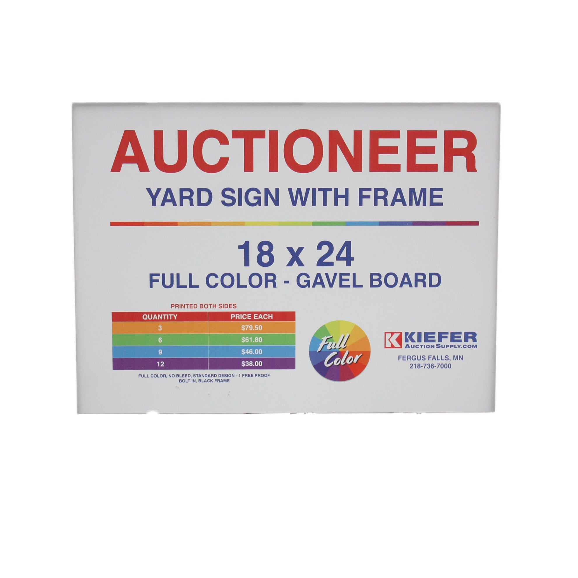 Full Color Custom Board Sign with Frame