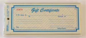 Gift Certificates, 2 Part (25/Pack)