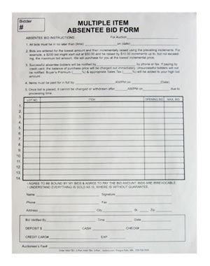 Multiple Item - In Person Form, 2 part (100/pack)