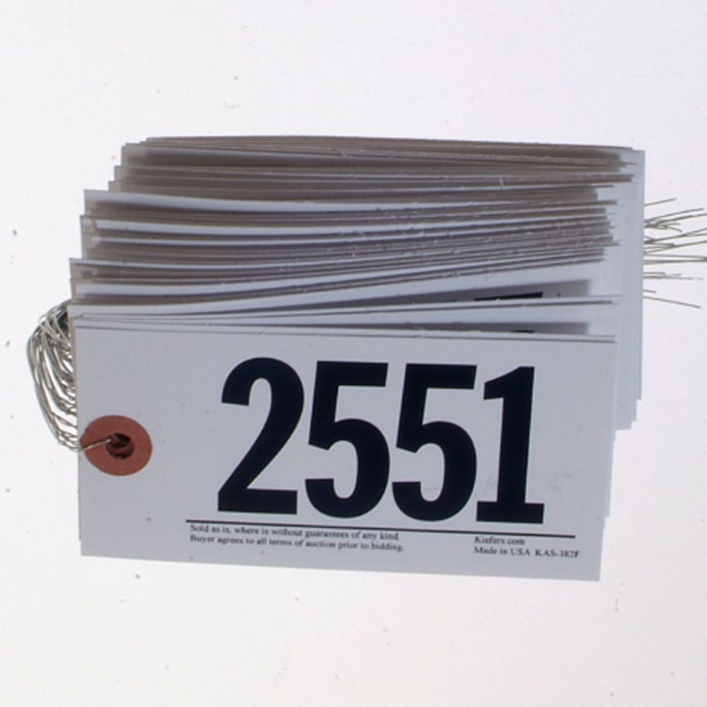 Numbered Power Tag, Size #7 - Wired (500/box)