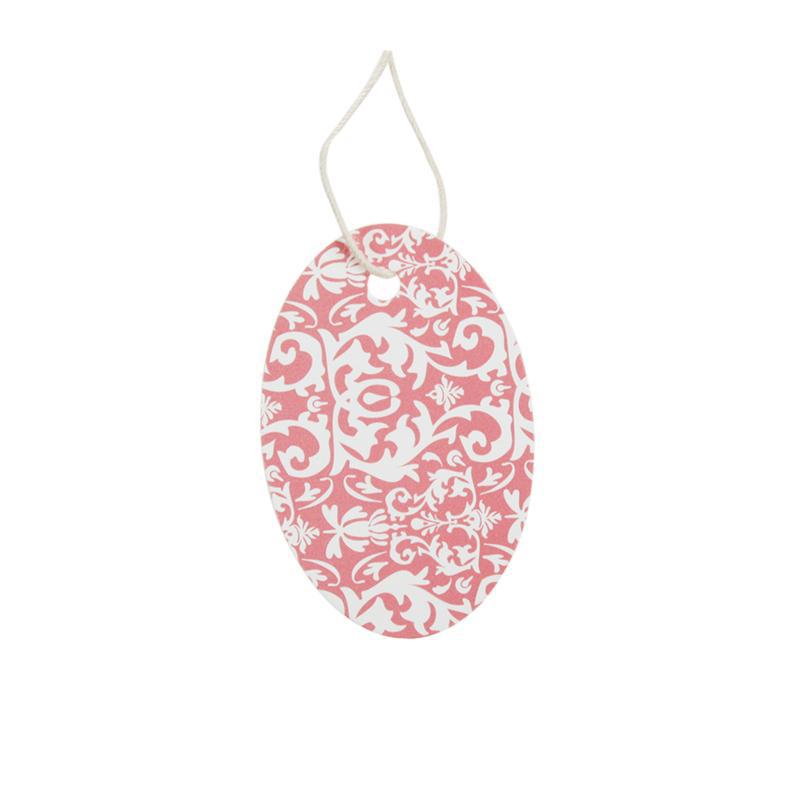 Pink Oval Damask Tag (Box of 100) 2 Sizes