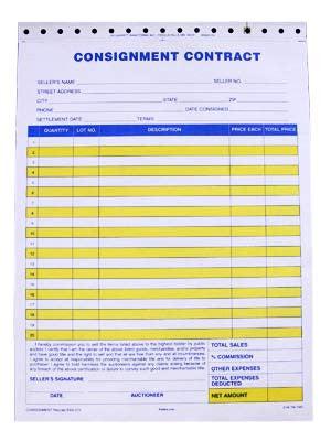 Standard Consignment Form, 2 part (100/pack)